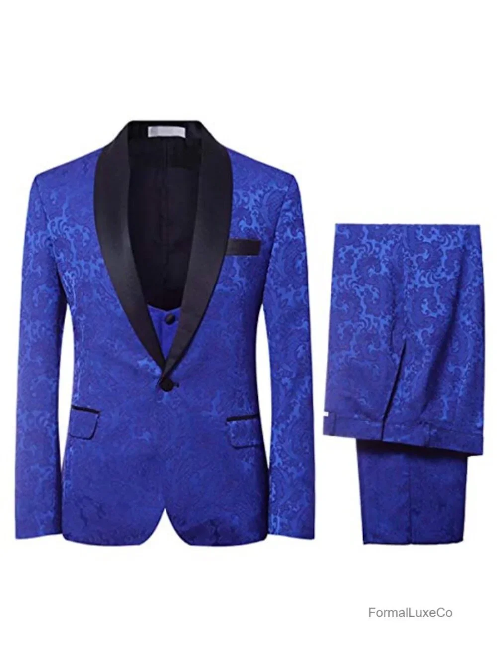 Men's Slim Fit 3 Piece Tuxedo Set Shawl Lapel Suit